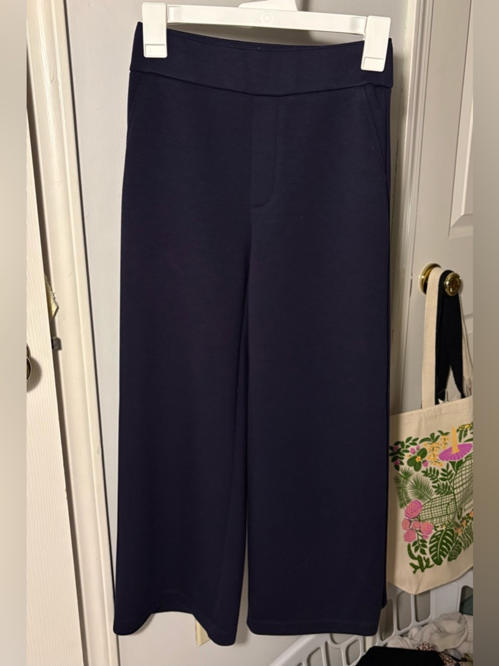 Navy Wide-Leg Pants